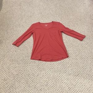 Woman’s Red Three Quarter Sleeve T-Shirt